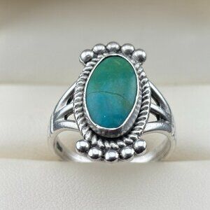 Route 66 Maisel's Trading Post 6 Sterling Silver CRACKED Turquoise Ring Sz 8.25